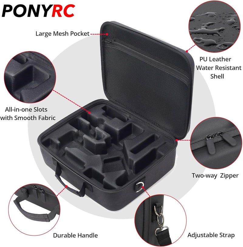 PONYRC RS 4 Carrying Case, Waterproof Portable PU leather Storage Shoulder Bag Travel Case for DJI Ronin RS 4/ RS 4 Combo, 3-Axis Gimbal Lightweight Stabilizer and Accessories - Image 4
